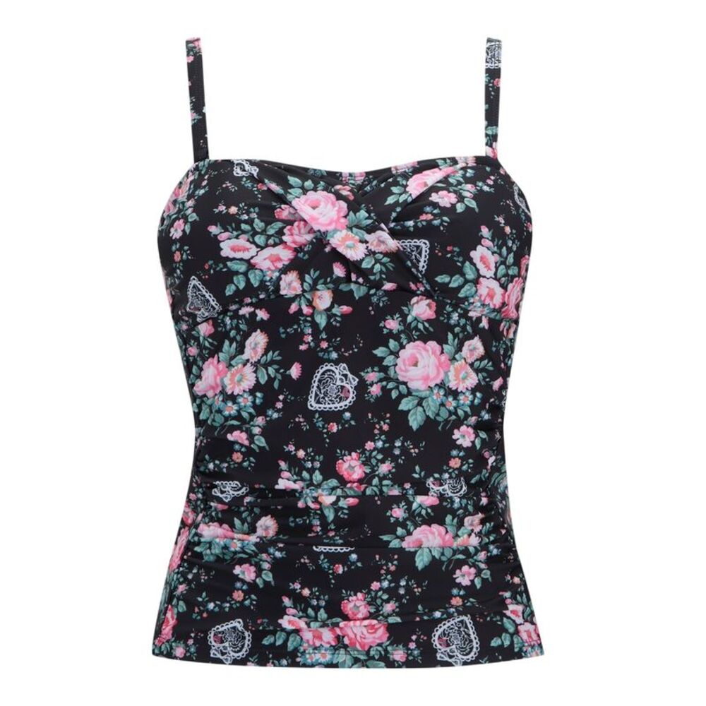 Regatta Womens/Ladies Cath Kidston Ditsy Print Tankini Top / Black